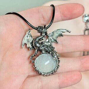 Silver Dragon Pendant Necklace For Men & Women.